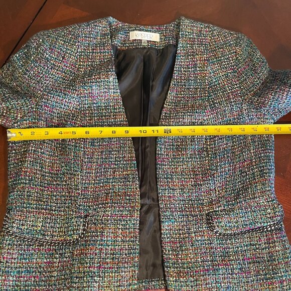 Kasper Womens Multicolor Tweed Blazer Size 10 Hook-and-eye front closure - Picture 10 of 12